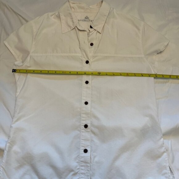 STORMTECH Cap Sleeve White Button Front Shirt Casual Hiking Gorpcore Weekend - Picture 11 of 11